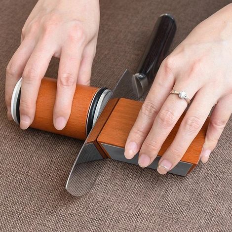 Schärfset für Rollenmesser, Rollenmesserschärfer für gerade Klingen mit 15- und 20-Grad-Winkeln, Schärfset für Rollenmesser mit Diamantscheiben für (1/4)