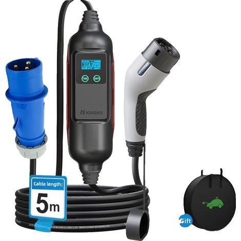 Cargador portátil para vehículos eléctricos, 7 kW de potencia, conectividad mediante aplicación WiFi, 7 kW 32 A, monofásico, TIPO 2-a (1/2)