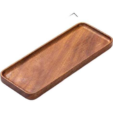 Plateau à thé en noyer américain de style japonais fabriqué à la main pour cérémonie du thé Kung Fu, collations et fruits, marron, 16,5 x 16,5 cm (E) (1/5)