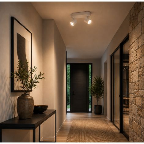 Philips LED Star, Lampadario a Faretti, 2 Punti Luce, Orientabile, LED Integrato, 2x5W, Bianco (1/5)