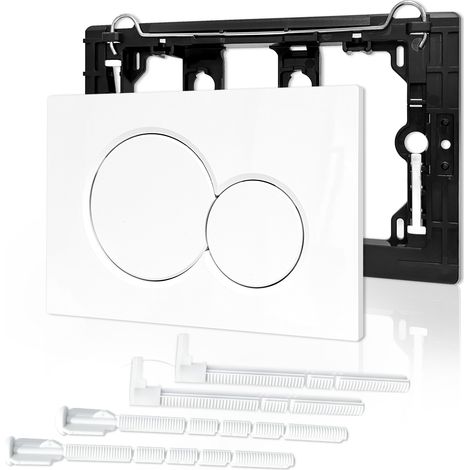 Bouton double chasse d'eau réservoir encastré SIGMA01 115.770 blanc kit accessoires remplacement réparation (1/5)