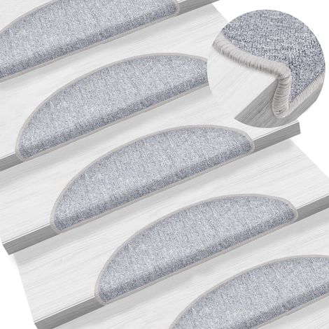 15 tapis d'escalier, gris clair, 56 x 17 x 3 cm (1/5)
