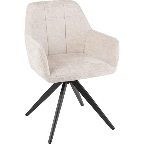 Chaise Design Pivotante "Louna" 84cm Écru (1/5)
