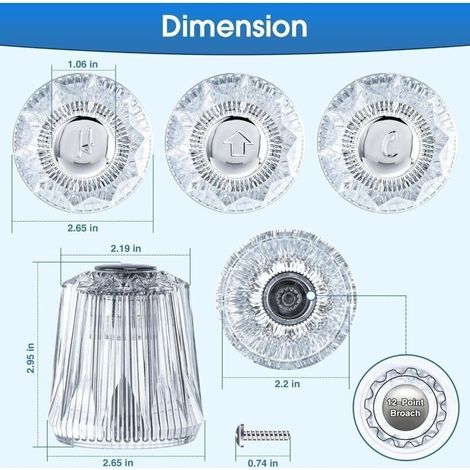 Poignées de rechange pour robinet de douche 3 pièces, compatibles avec les robinets de baignoire et de douche Price Pfister Contessa et Windsor, remplacement du bouton chaud et froid (1/3)