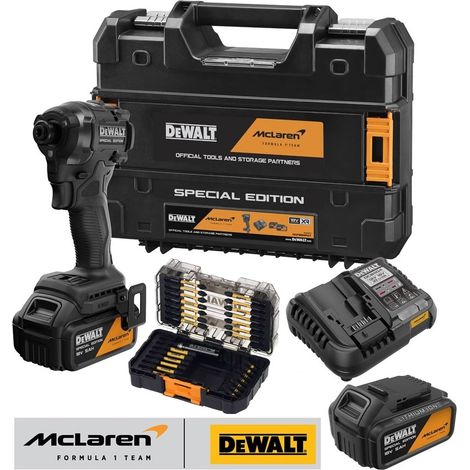 Dewalt DCF86MP2T McLaren F1 XR 18v Brushless Impact Driver 2x 5.0Ah + 22 Bit Set