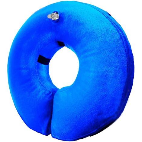 Collier de protection, gonflable, M 27 cm, bleu (1/5)