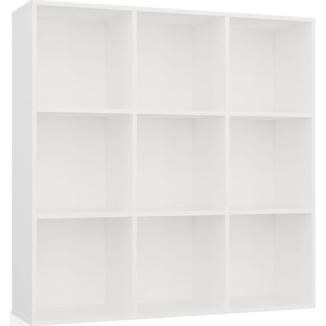 MALAX – Regal mit 9 Fächern zur Aufbewahrung von Büchern, Dekoration – Weiß (1/5)
