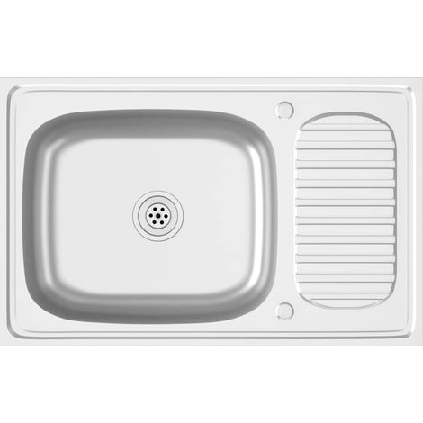 Maison Exclusive - Lavello da Cucina con Scarico Argento 800x500x155 in Acciaio