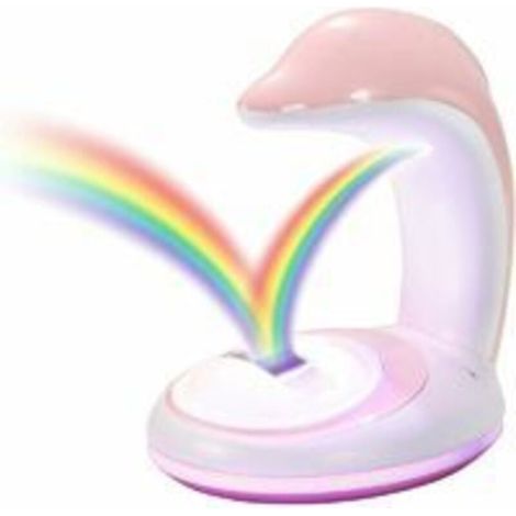 Projektor-Nachtlicht, Regenbogen-LED-Lampe für Kinder, Wände und Decke, Schlafzimmer, Delfin, dekorativer Regenbogen, bunte Lichterreflexion, perfektes Geschenk für Kinder