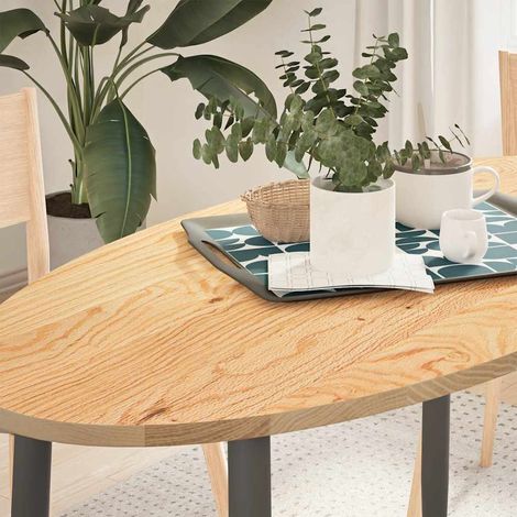 Tischplatte 120x60x2 cm Massivholz Eiche Oval vidaXL (1/5)