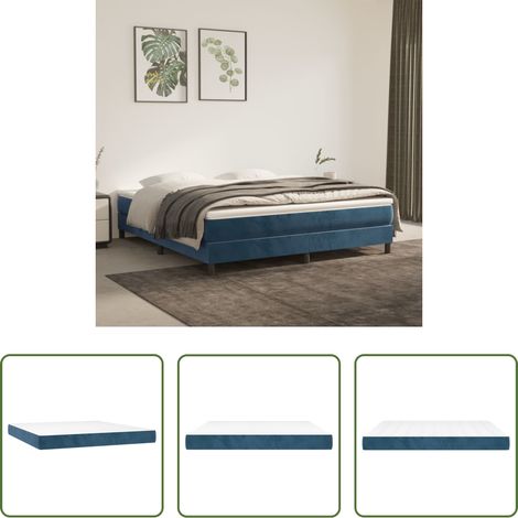 Sommeil profond - Matelas de lit à ressorts ensachés fermeté moyenne Bleu foncé 160x200x20 cm (1/5)