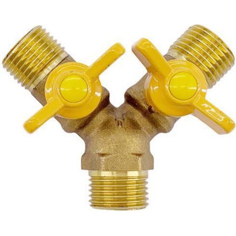 Vanne À Gaz Trois Voies - Cuivre Massif - Pour Réseau Gaz Urbain Naturel Liquéfié Oxygène - Filetage Mâle 20 mm - 1 Pièce (1/3)