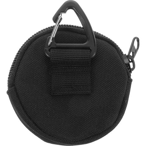 Pochette de Voyage Ronde pour Clés et Écouteurs Fermeture Éclair, Nylon Oxford Portable, Mousqueton Pratique, pour Usage Quotidien et Déplacements (1/5)