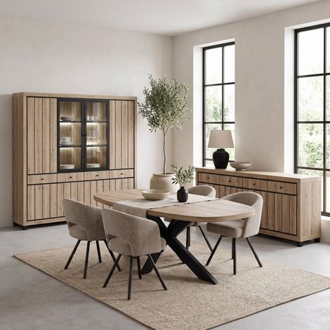 Salle à manger complète contemporaine chêne summer Eluard (1/5)