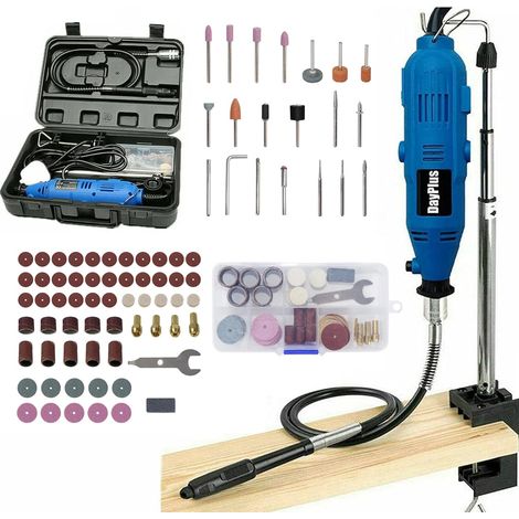 Meuleuse multifonctionnelle 135W, vitesse variable à 6 vitesses, jeu d'outils rotatifs, 80 accessoires, adaptés au fraisage, à la découpe, au meulage et à la gravure