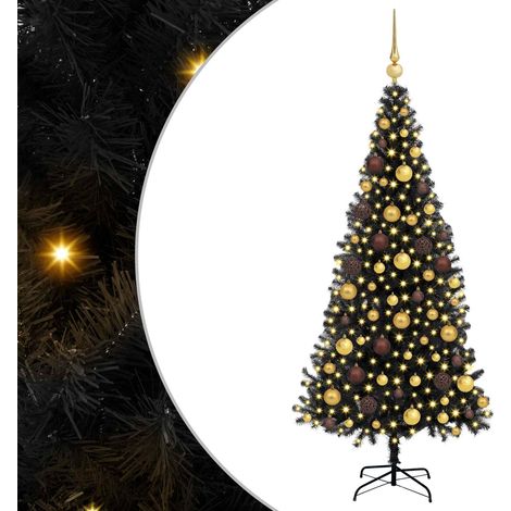 Árbol de Navidad con 300 LED con soporte Negro 180 cm PVC vidaXL (1/5)