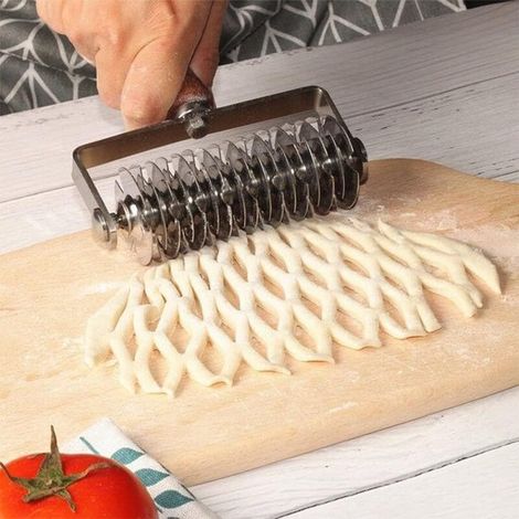 Ausstecher für Tortenböden Teigausstecher aus Edelstahl Für Backwaren mit Gittermuster Backwerkzeug für Torten, Kekse, Gebäck, Pizza, Brot und Sü (1/5)