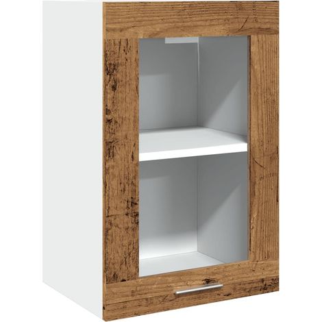 Maison Exclusive - Mobile Pensile “Lyon” Vetro Legno Antico 40x31x60 cm