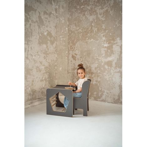 Cubo multifunzionale + sedia - Grigio (1/5)