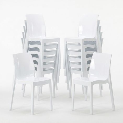 Stock 18 Sillas Ice Grand Soleil de Polipropileno para Restaurante y Bar - Blanco (1/5)