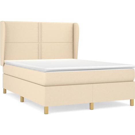 Maison Exclusive - Boxspringbett mit Matratze Creme 140x190 cm St