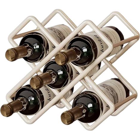 Rack A Vin - Support Pour Bouteilles De Vin - Design Avec Mot Bénédiction - Blanc Noir Or - 25 X 25 Cm - 1 Pièce (1/5)