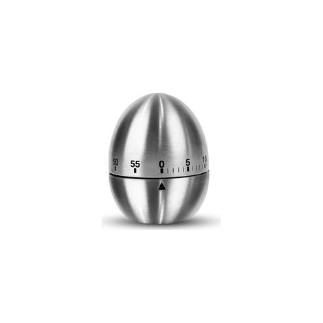 Temporizador de huevos, temporizador de cocina mecánico giratorio con alarma, de acero inoxidable, para minutos de cocción.