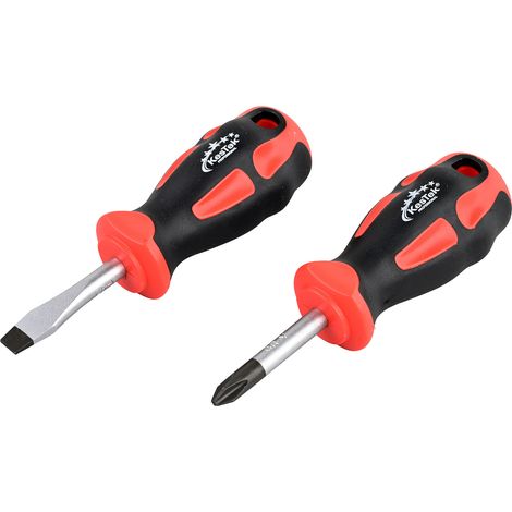KesTek Schraubendreher Set 2tlg PH SL Kreuz Schlitz Magnet kurz ProLine (1/5)