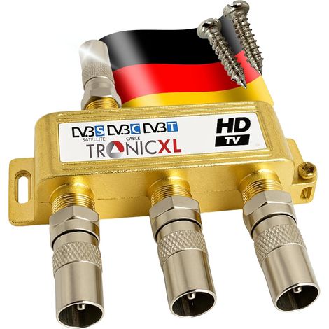 Répartiteur d'antenne 3 Voies BK CATV à Large Bande 3 Prises TV Souple pour télévision par câble DVB-T répartiteur Satellite DVBS DVBS2 DVBT DVBC numérique Full HD TV Compatible 3D 4K (1/5)