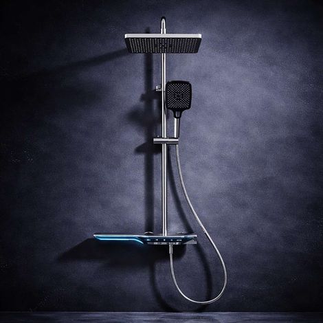 Colonne de douche led thermostatique gun métal, Victoria (1/5)