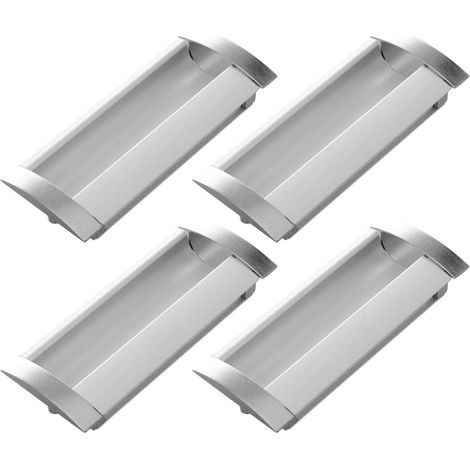 eingelassener Schiebetürgriff 4 teilig Aluminium 96 mm