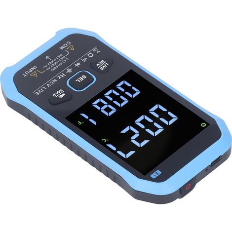 Multimètre numérique LCD haute précision AC DC tension continuité température testeur avec pile intégrée (1/5)