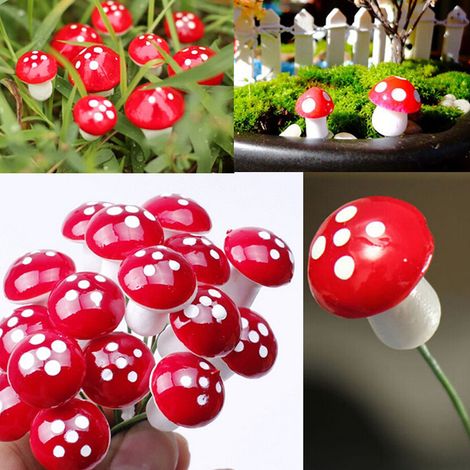 50 Pièces Mini Champignons Décoratifs pour Jardin Féerique et Terrarium (1/5)