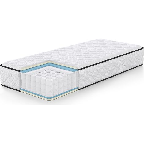 Matelas à ressorts ensachés 7 zones avec protège-matelas H3 80x200 cm (1/5)