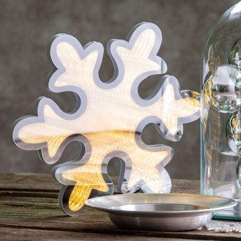 Fiocco di neve effetto specchio a led ø 30 cm decorazioni natalizie da interno (1/4)