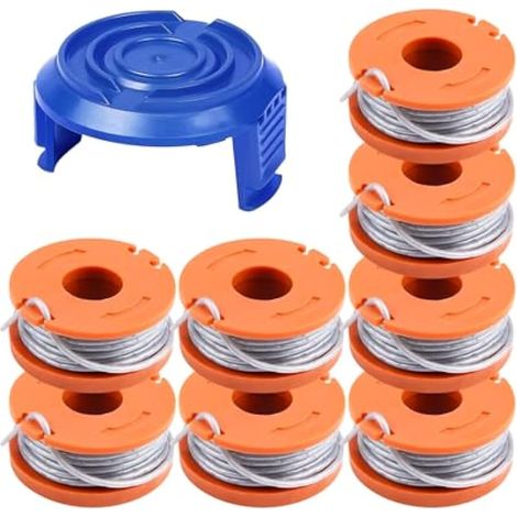 Bobine de Rechange pour débroussailleuse Mac Allister MGTP18Li - Φ1,65 mm - avec Couvercle de Bobine (8 bobines + 1 Capuchon) (1/5)