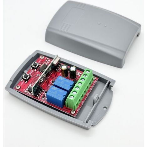 Module de réception radio pour portail et porte de garage – 2 canaux, tension universelle 9–24 V AC/DC, code dynamique sécurisé, compatible avec systèmes sans fil 433 MHz-lsw (1/5)