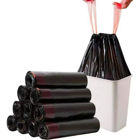 Sac poubelle pratique, hygiénique, idéal pour cuisine et intérieur, 15-20 litres, noir, lot de 60 pièces (1/5)