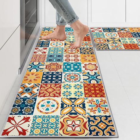 Lot de 2 Tapis de Cuisine antidérapants et lavables,43x75+43x150cm (1/5)
