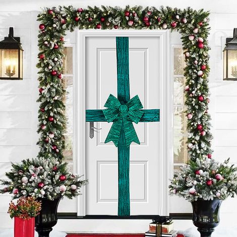 Fiocco Natalizio Verde Fuoriporta Decorazione di Natale 49x52cm Addobbo da Porta (1/5)