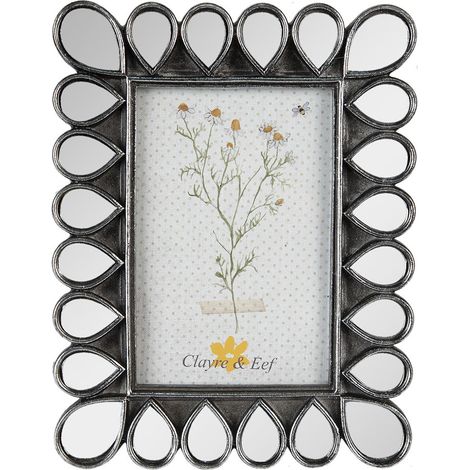 Cadre photo 13x18 cm noir en polyrésine avec bordure effet miroir pour décoration - PANGIVO (1/4)