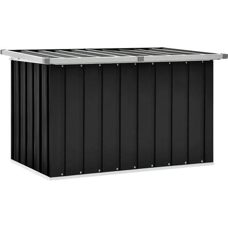 Caja de almacenamiento para exteriores, construcción resistente, gran capacidad, color negro. (1/2)