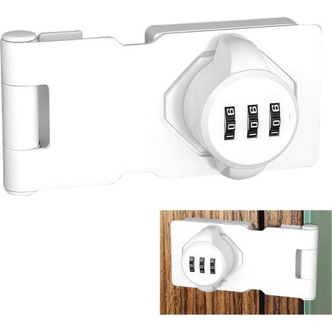 Verrou de Porte à Code en Acier Inoxydable avec vis pour Maison, armoires, Rails de fenêtre—blanc (1/5)