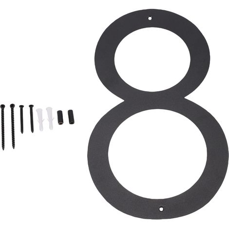 Große, moderne Hausnummer (16 Zoll), große, freischwebende Metalladresse für den Außenbereich, 8 schwarz. (1/2)