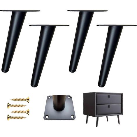 Pieds de meuble réglables, ensemble de 4 pieds de meubles en métal, pieds de remplacement coniques pour pieds de meuble, pieds de support pour canapé, adaptés aux canapés, armoires, chaises, penderies (1/5)
