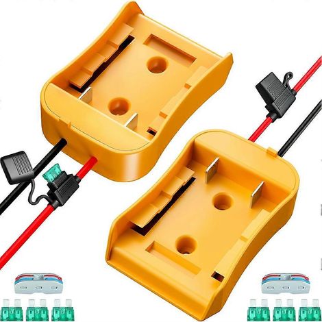 Adaptateur de batterie Dewalt 20 V (2 pièces) pour kit de conversion de batterie Power Wheels avec connecteurs, fusibles et câble 12 AWG (1/5)