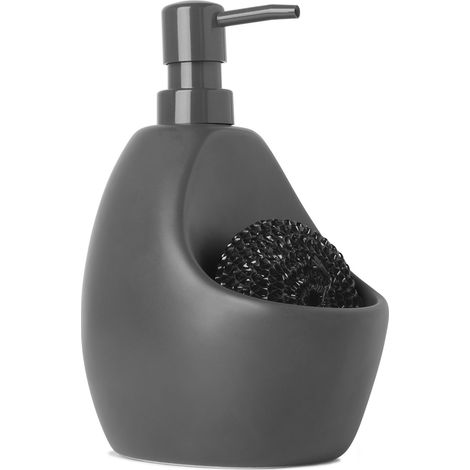 Distributeur de Savon avec Porte-éponge, Grès Cérame, Anthracite (1/5)
