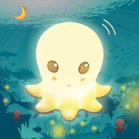 Filiyano – lampe pieuvre en silicone – Veilleuse pour tout-petits, lampe pieuvre en silicone pour l'allaitement, lampe souple pour chambre d'enfant