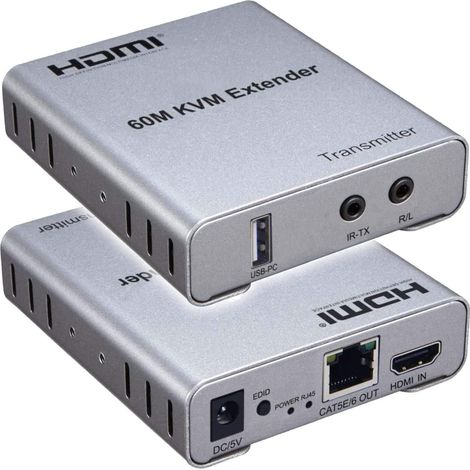 Extender Extensore Kvm Hdtv 4k 60 M With Audio Support Video 1080p/60hz Q-hd1500 (1/5)