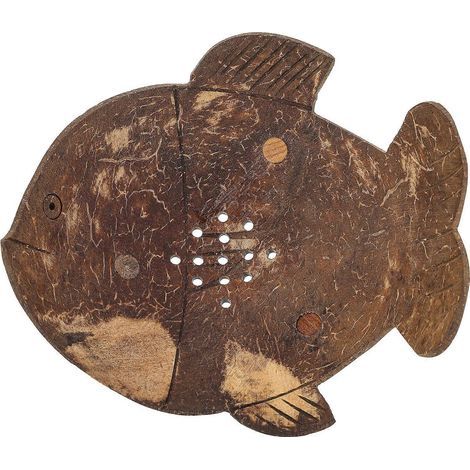 Porte-savon en forme de coquille de noix de coco, porte-savon, porte-shampoing, récipient à savon (style poisson)-13x12CM (1/3)